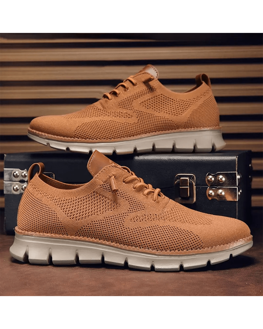Michał | Sneakersy męskie z siateczkową cholewką