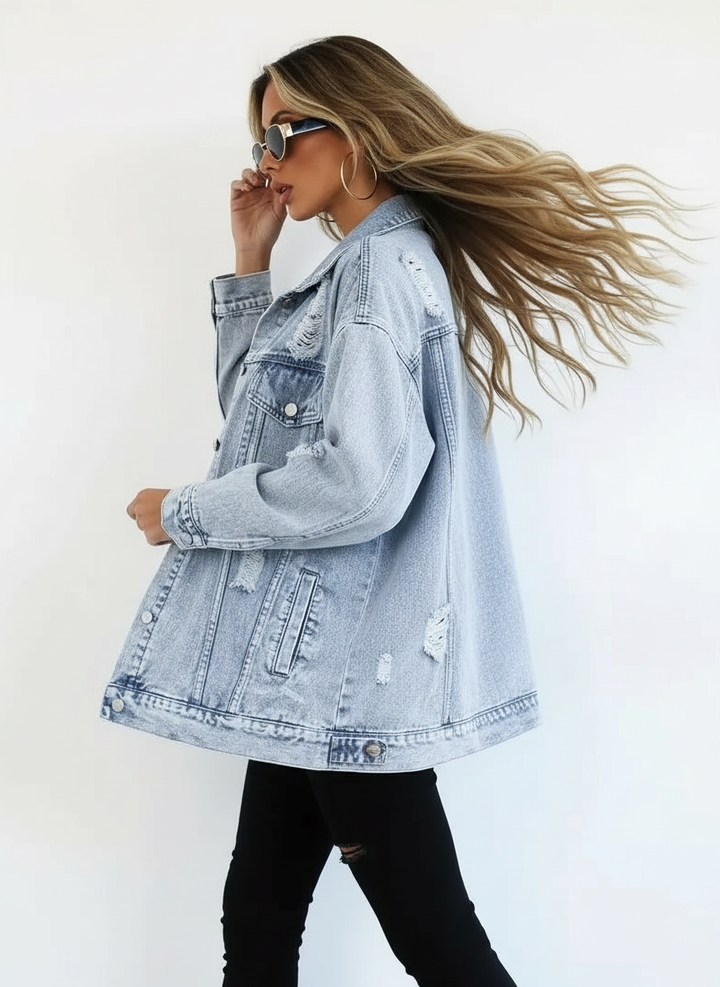 Dominika | Oversize Kurtka Jeansowa Vintage