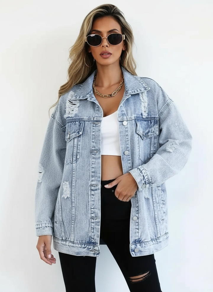 Dominika | Oversize Kurtka Jeansowa Vintage