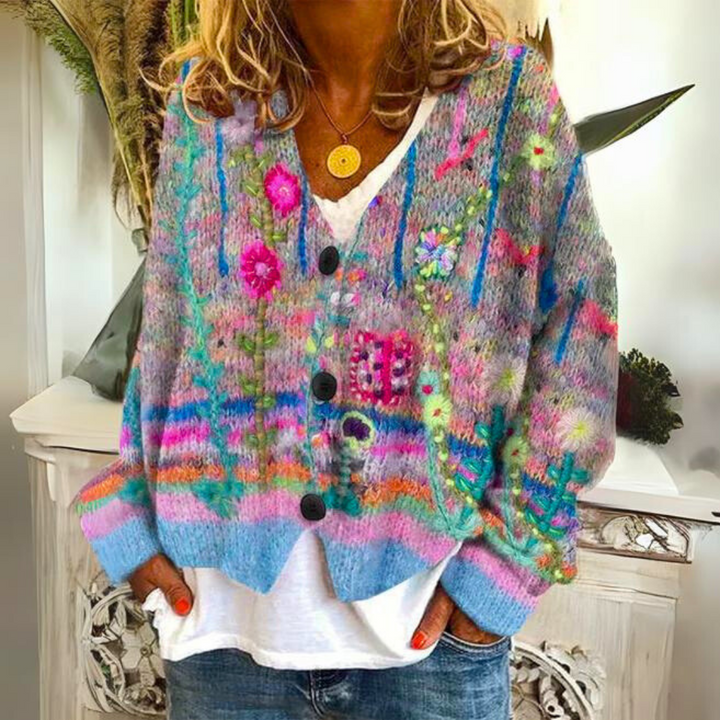 Weronika | Kamizelka damska z kwiatowym haftem w stylu boho
