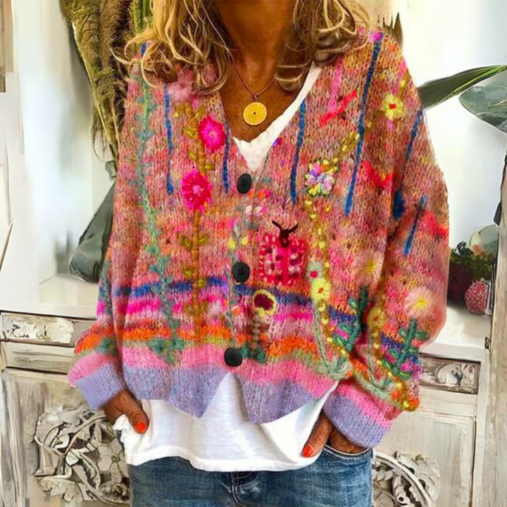 Weronika | Kamizelka damska z kwiatowym haftem w stylu boho