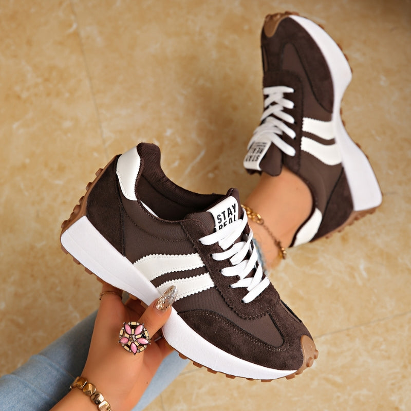 Karolina | Sneakersy Damskie Na Platformie Z Sznurowaniem