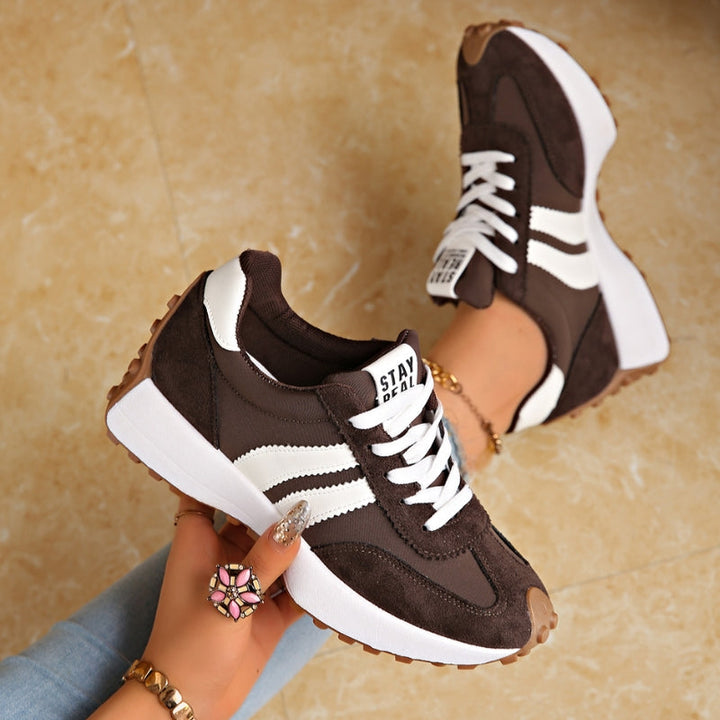 Karolina | Sneakersy Damskie Na Platformie Z Sznurowaniem