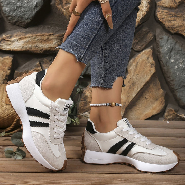 Karolina | Sneakersy Damskie Na Platformie Z Sznurowaniem
