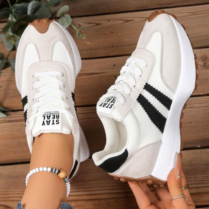 Karolina | Sneakersy Damskie Na Platformie Z Sznurowaniem