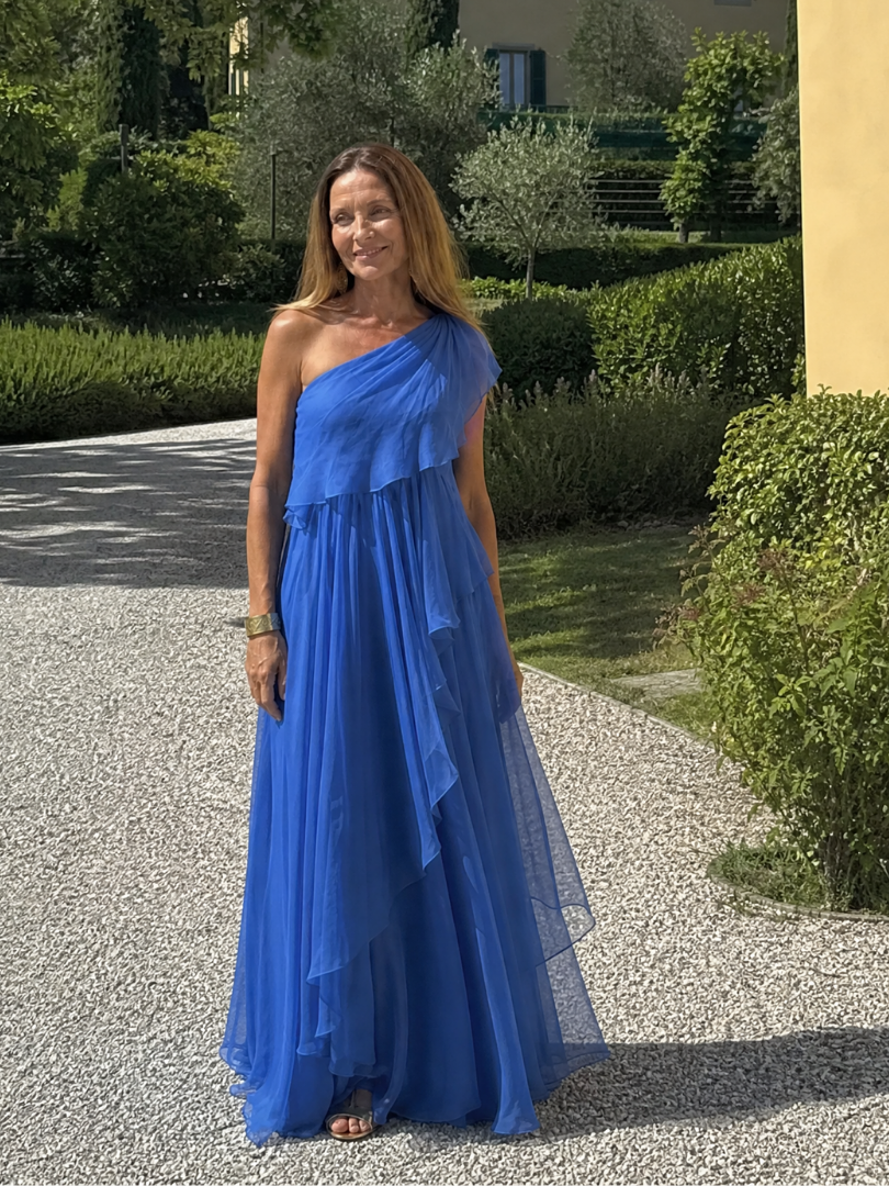 Anna | Sukienka Maxi Na Wesele Z Falbanami