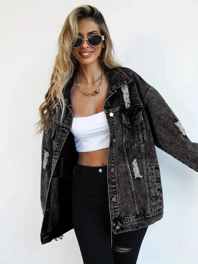 Dominika | Oversize Kurtka Jeansowa Vintage
