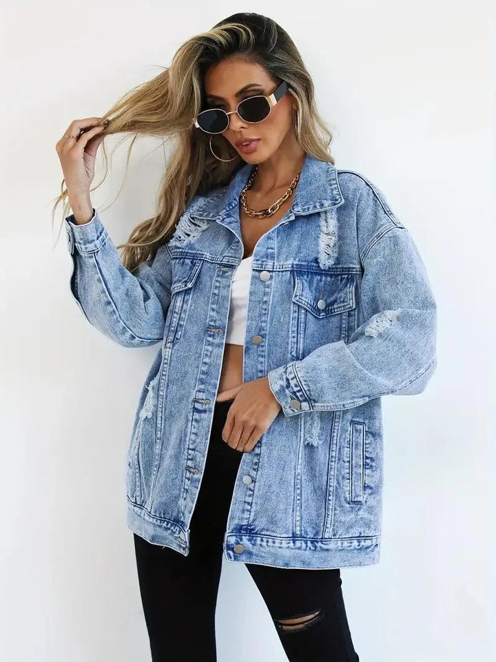 Dominika | Oversize Kurtka Jeansowa Vintage