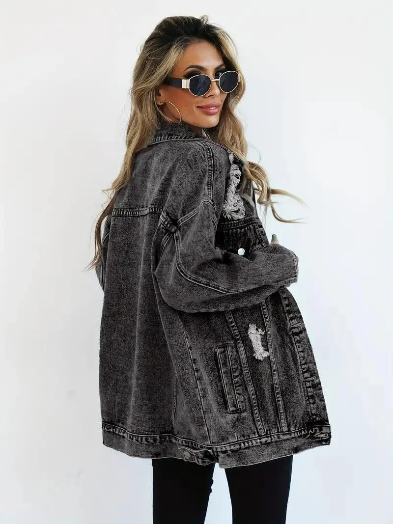 Dominika | Oversize Kurtka Jeansowa Vintage