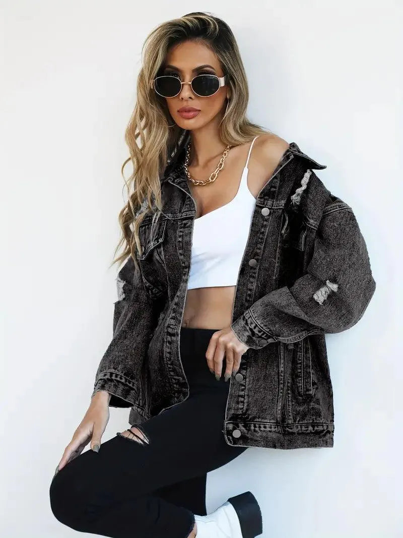 Dominika | Oversize Kurtka Jeansowa Vintage