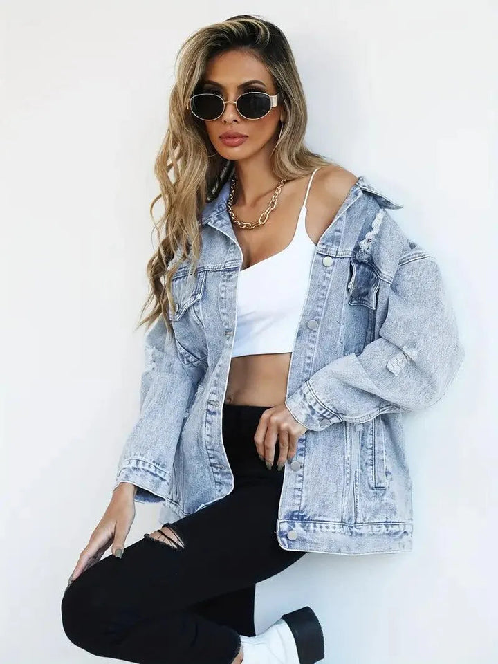 Dominika | Oversize Kurtka Jeansowa Vintage