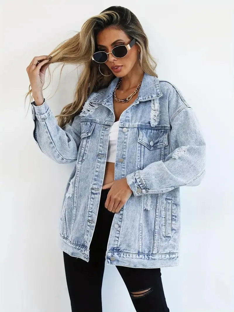 Dominika | Oversize Kurtka Jeansowa Vintage