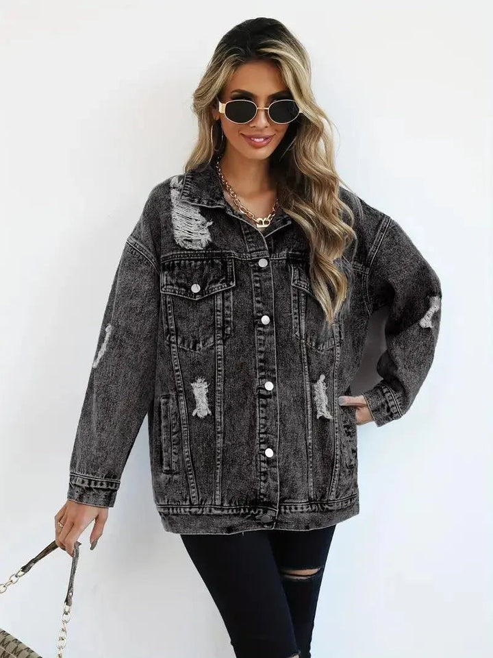 Dominika | Oversize Kurtka Jeansowa Vintage