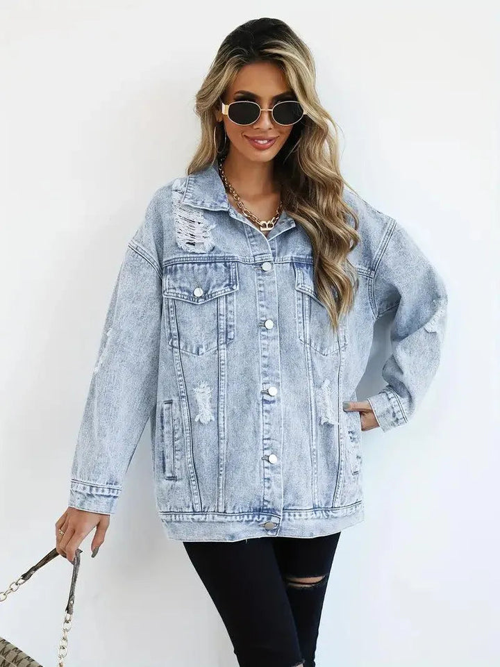 Dominika | Oversize Kurtka Jeansowa Vintage