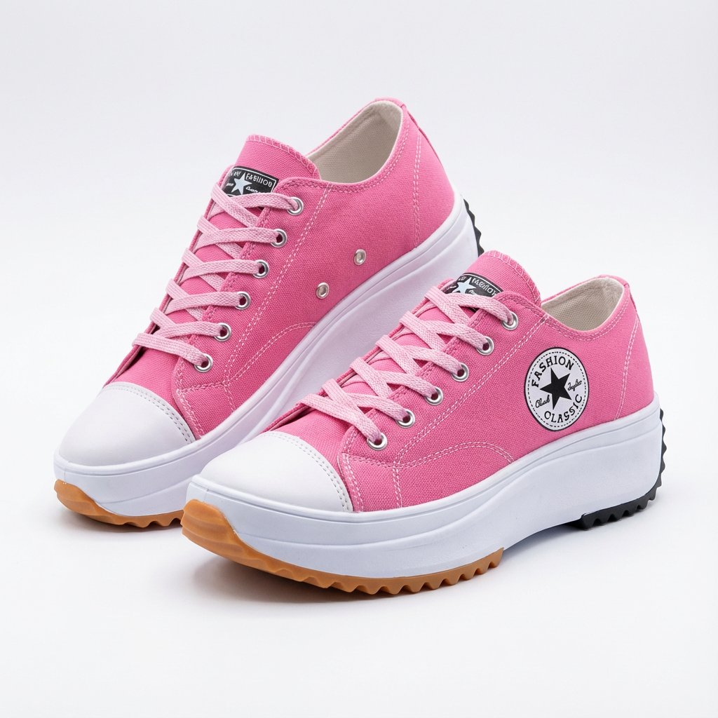 Natalia | Sneakersy Damskie Na Platformie Na Sznurówki Casualowe