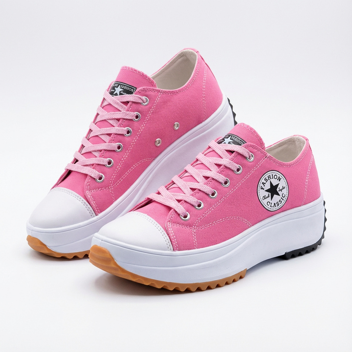 Natalia | Sneakersy Damskie Na Platformie Na Sznurówki Casualowe