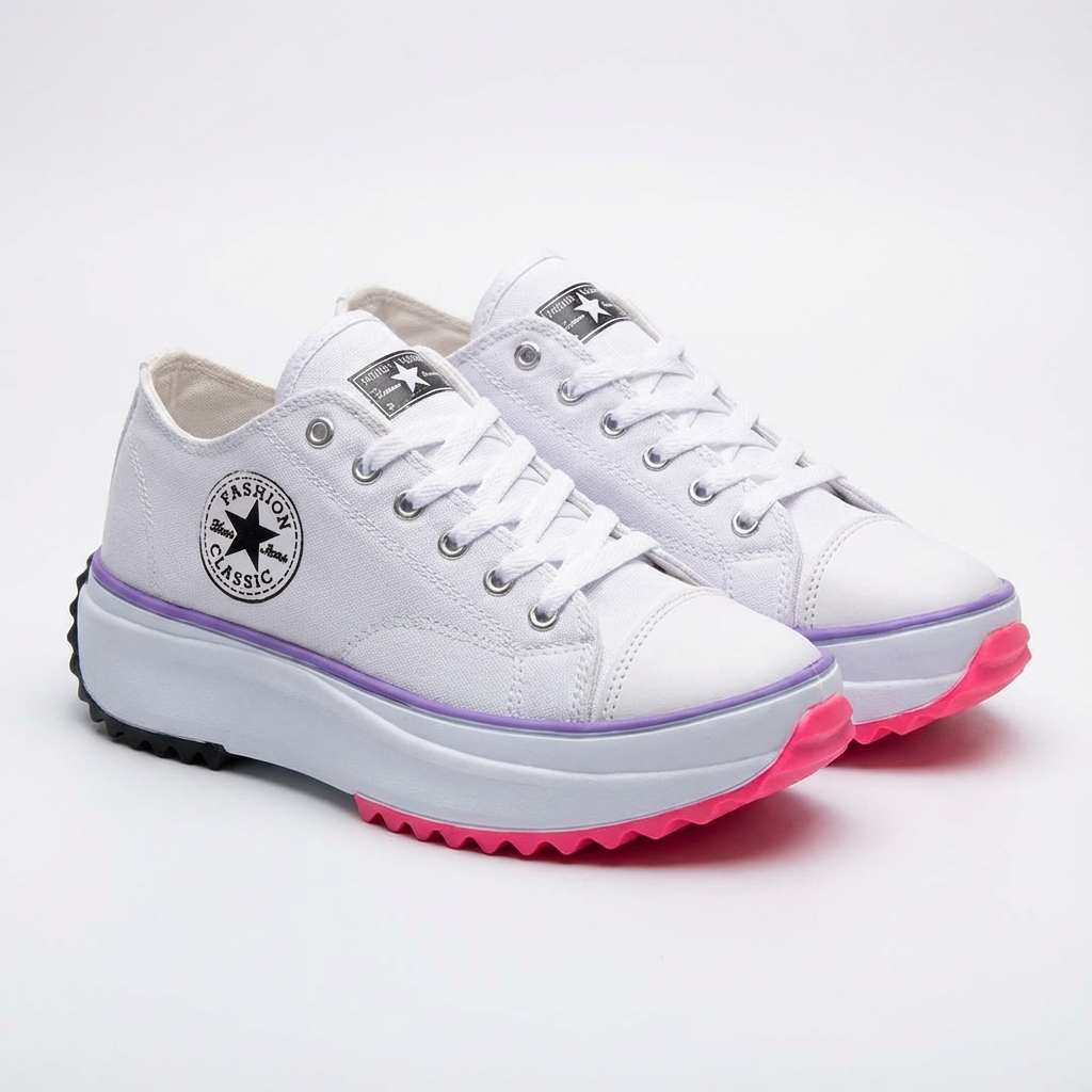 Natalia | Sneakersy Damskie Na Platformie Na Sznurówki Casualowe