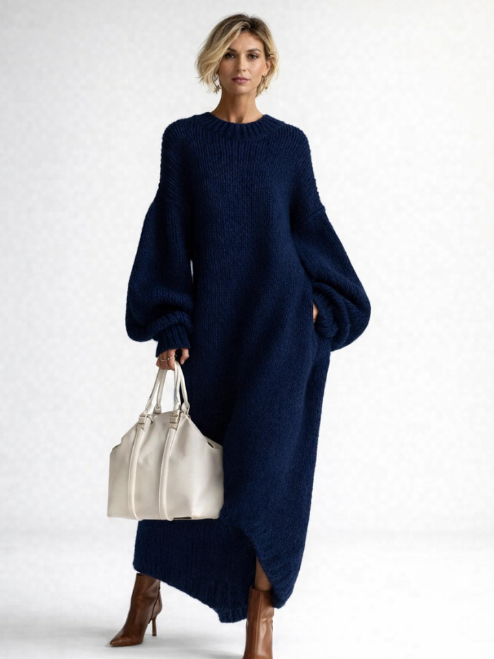 Weronika | Sukienka damska maxi Oversize z Długim Rękawem