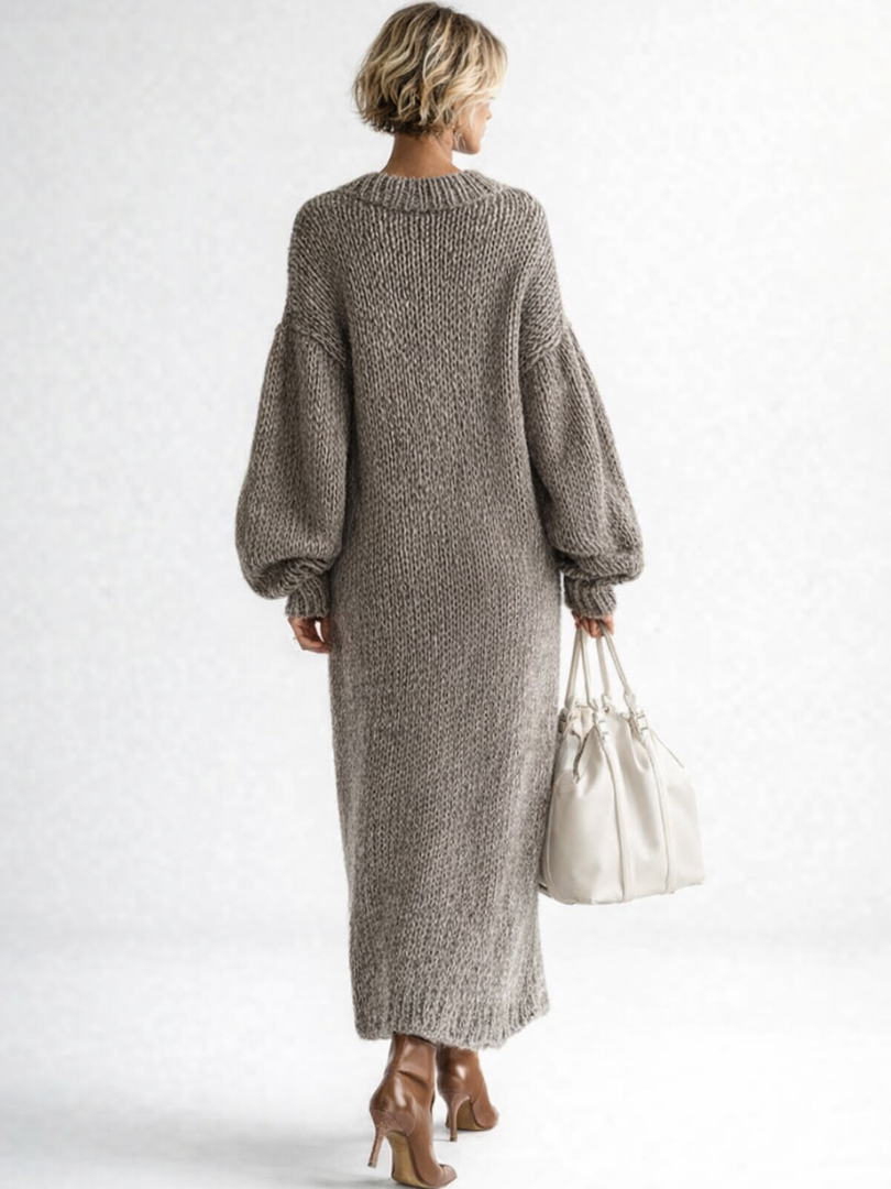 Weronika | Sukienka damska maxi Oversize z Długim Rękawem