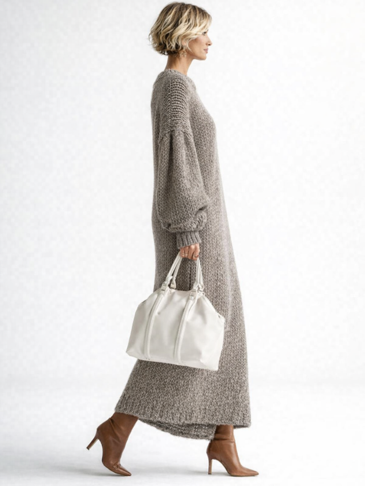 Weronika | Sukienka damska maxi Oversize z Długim Rękawem