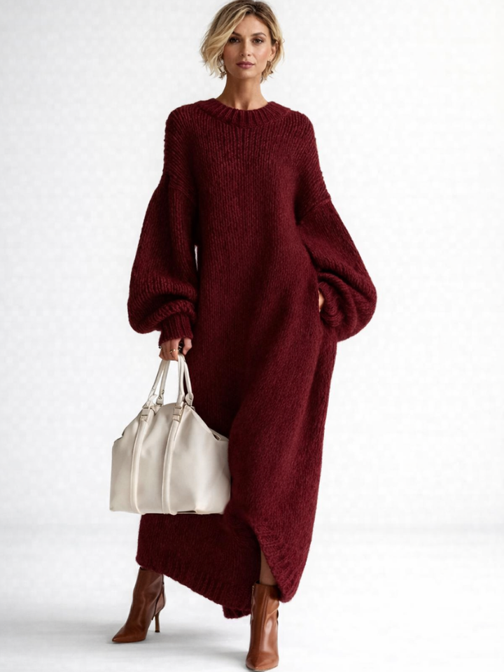 Weronika | Sukienka damska maxi Oversize z Długim Rękawem