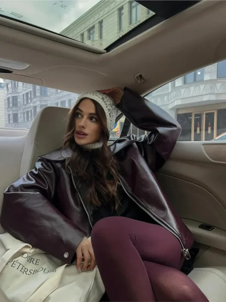 Karolina | Kurtka damska oversize z paskiem w talii