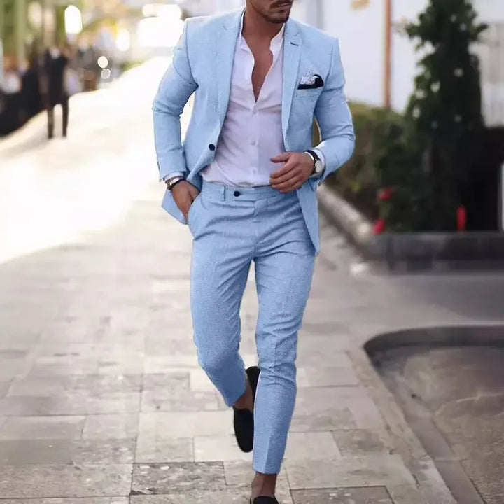 Piotr | Garnitur Męski Dwuczęściowy Slim Fit Na Ślub