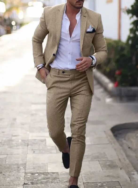Piotr | Garnitur Męski Dwuczęściowy Slim Fit Na Ślub