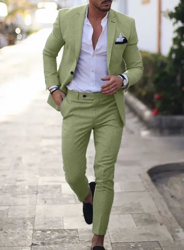 Piotr | Garnitur Męski Dwuczęściowy Slim Fit Na Ślub
