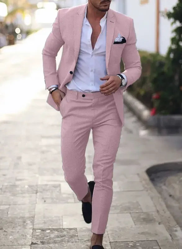 Piotr | Garnitur Męski Dwuczęściowy Slim Fit Na Ślub
