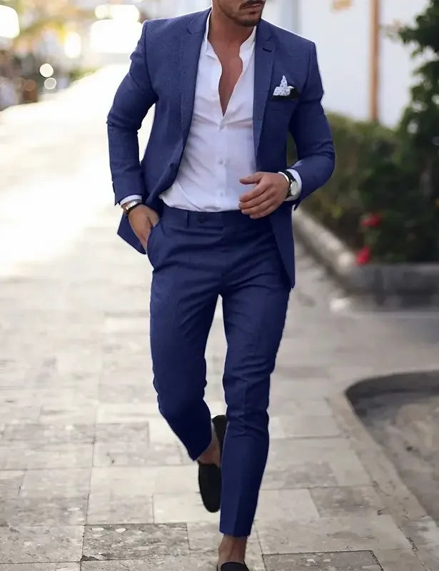 Piotr | Garnitur Męski Dwuczęściowy Slim Fit Na Ślub