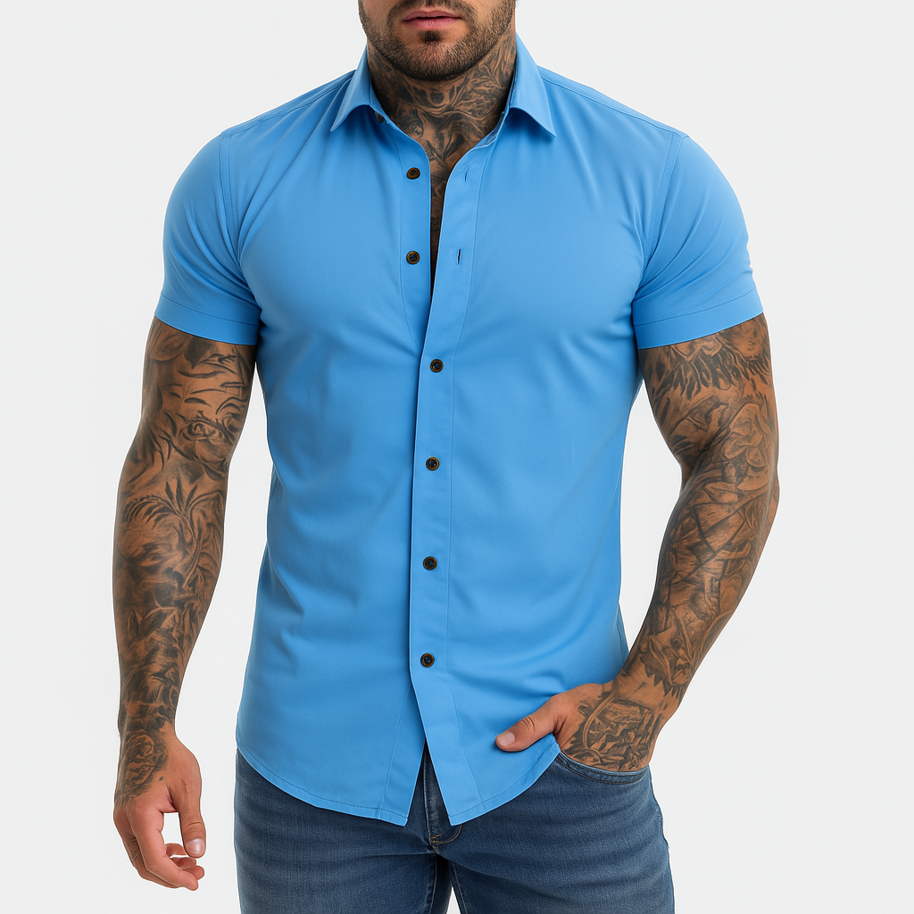 Tomasz | Koszula Męska Krótki Rękaw Slim Fit