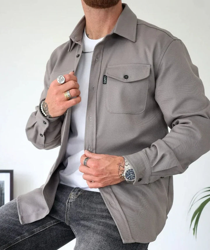 Tomasz | Koszula męska overshirt z kieszeniami na piersi