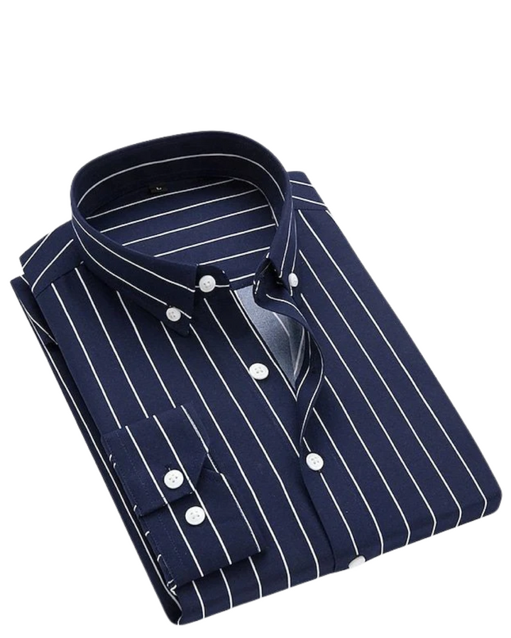 Rafał | Koszula Męska Bawełniana W Paski Slim Fit Letnia