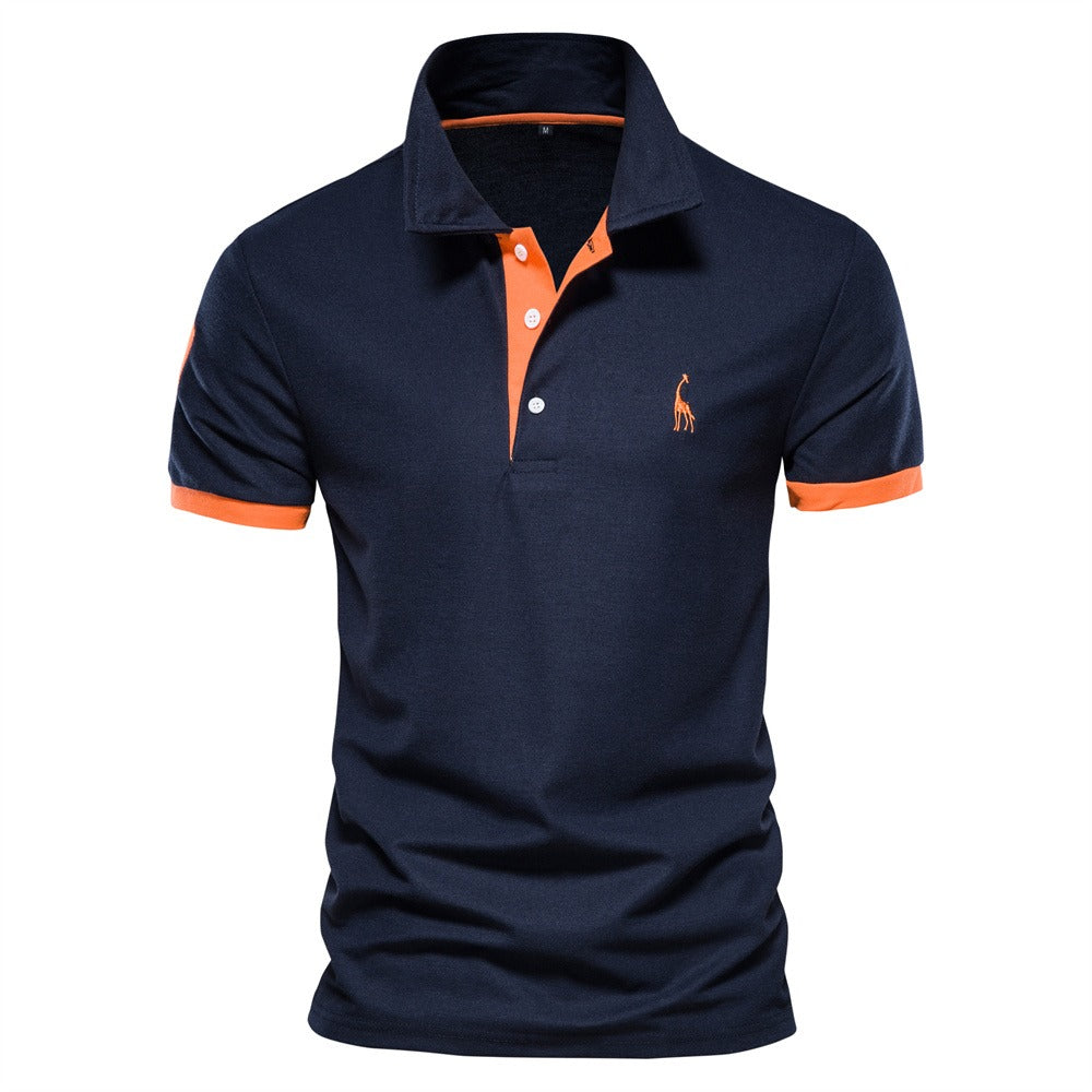 Marcin | Koszulka Polo Męska Smart Casual Oddychająca Kolorowe Detale