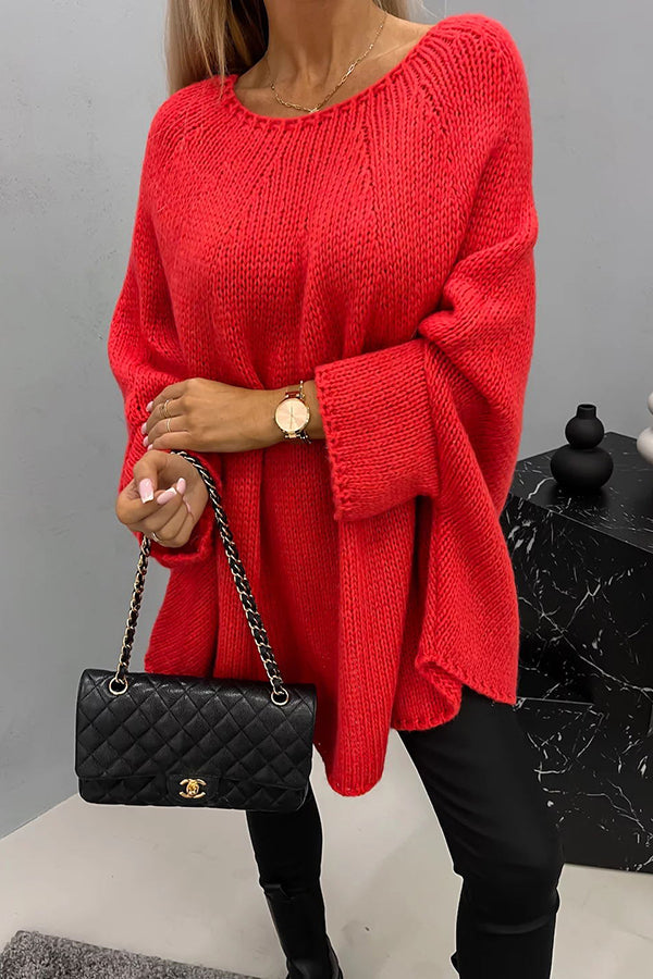 Joanna | Sweter damski oversize z rękawami nietoperz
