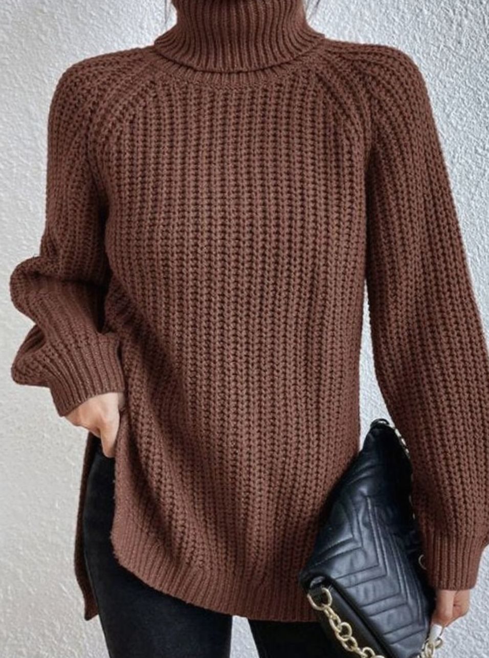 Beata | Sweter damski oversize z golfem