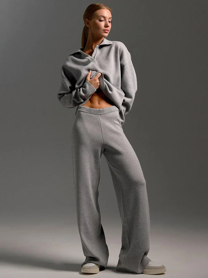 Paulina | Komplet dresowy damski oversize z szerokimi spodniami