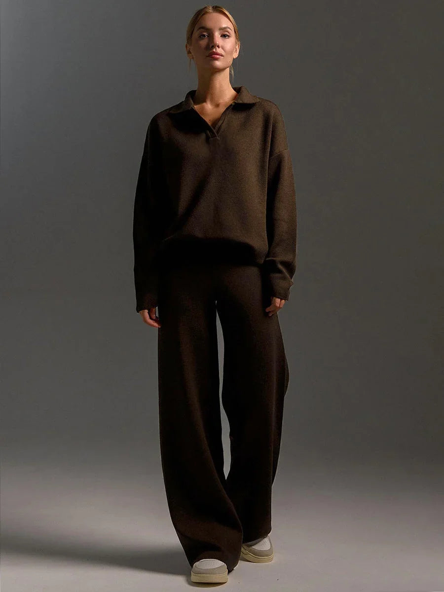 Paulina | Komplet dresowy damski oversize z szerokimi spodniami