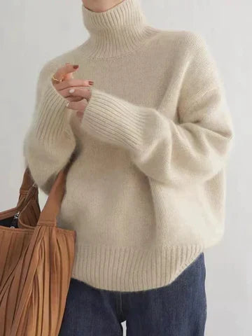 Urszula | Sweter damski z dużym golfem