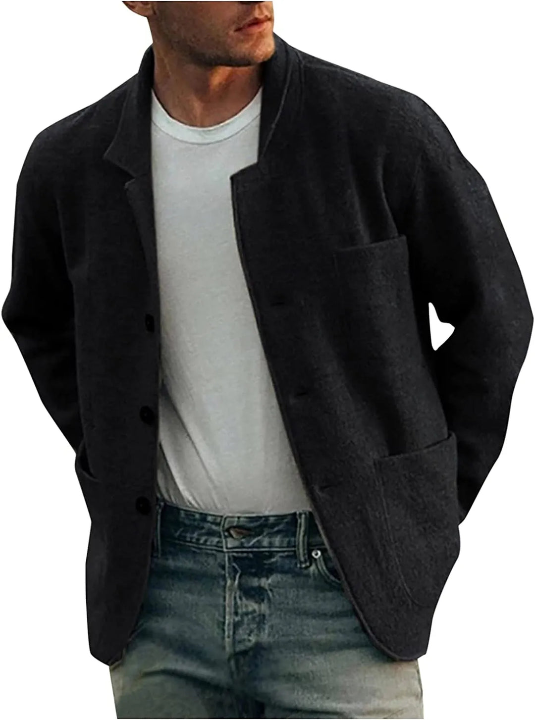 Franciszek | Kardigan męska casual regular fit z kieszeniami