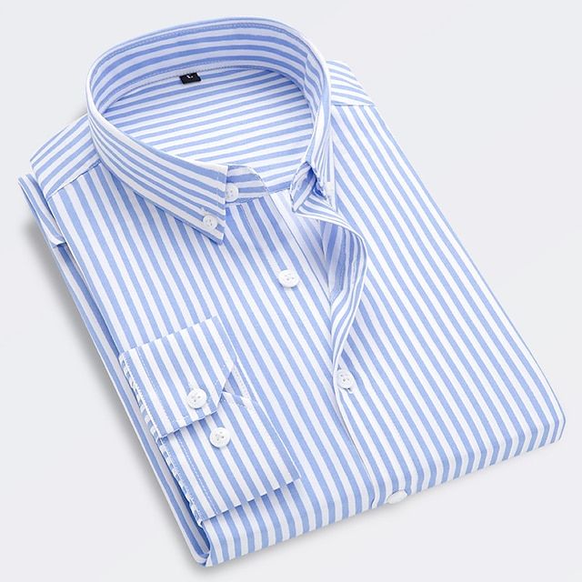 Rafał | Koszula Męska Bawełniana W Paski Slim Fit Letnia