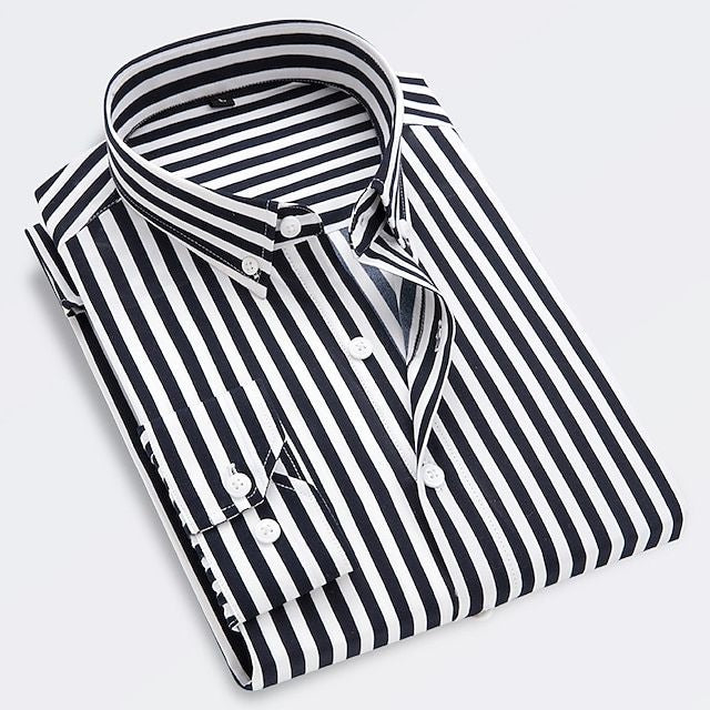 Rafał | Koszula Męska Bawełniana W Paski Slim Fit Letnia