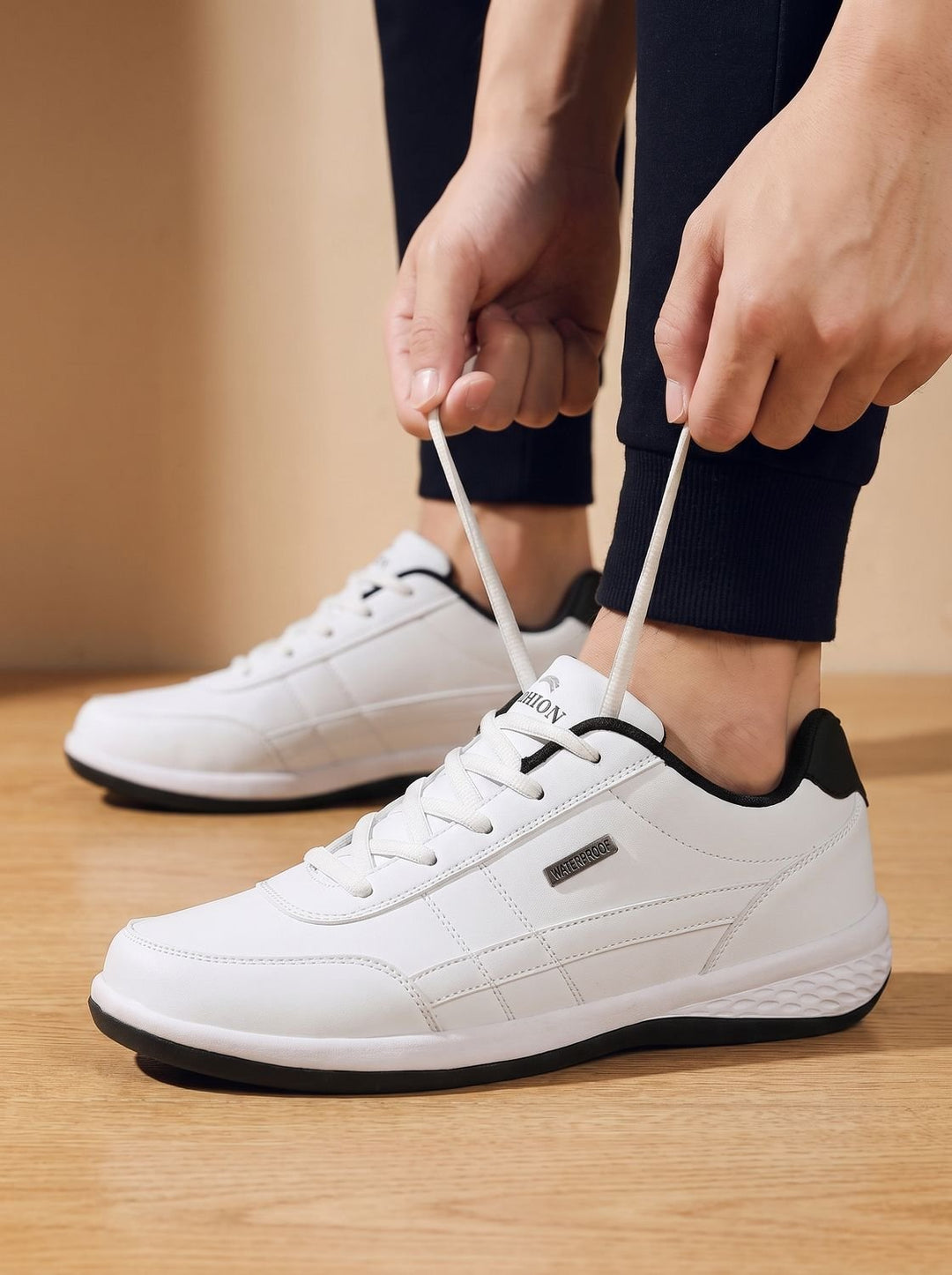 Dominik | Buty sportowe męskie sznurowane z profilowaną podeszwą