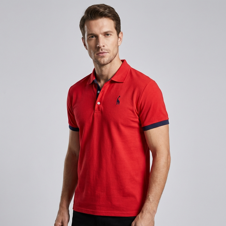 Marcin | Koszulka Polo Męska Smart Casual Oddychająca Kolorowe Detale