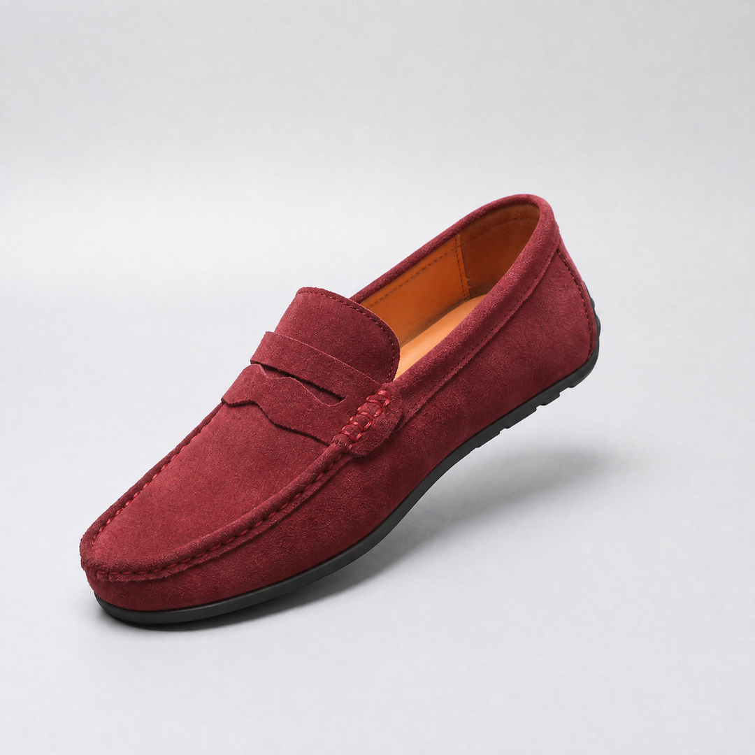 Aleks | Mokasyny męskie z Zamszu Slip-On