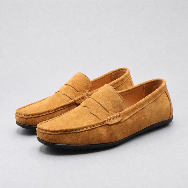 Aleks | Mokasyny męskie z Zamszu Slip-On