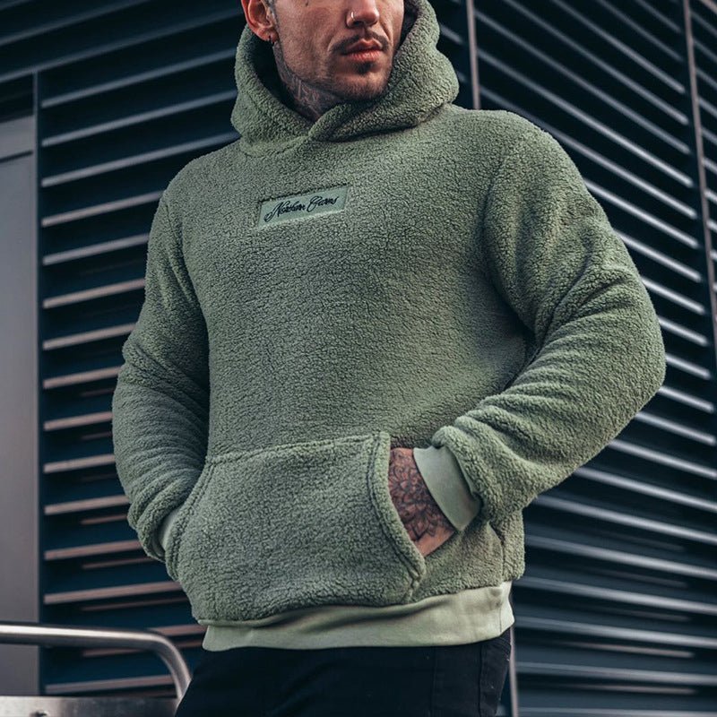 Erik | Bluza Męska Polarowa z Kapturem i Kieszenią Kangurką