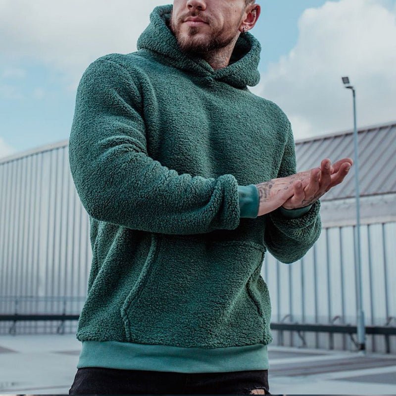 Erik | Bluza Męska Polarowa z Kapturem i Kieszenią Kangurką