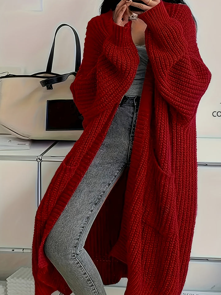 Agnieszka | Kardigan damski długi oversize z otwartym przodem